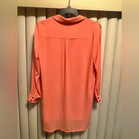 NWT VINCE CAMUTO Coral Tunic Button Front Hi Lo Hemline Blouse Shirt Dress Sz M - Picture 6 of 7